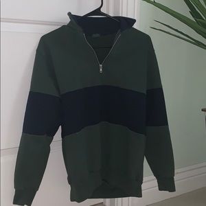 Green and blue pullover